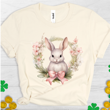 Easter-Themed Women's Solid Color T-Shirts - Green, White, Navy Blue, Pink