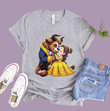 Short Sleeve T-Shirt "Budding Love Tee: Baby Belle & Beast's Sweet Beginnings"
