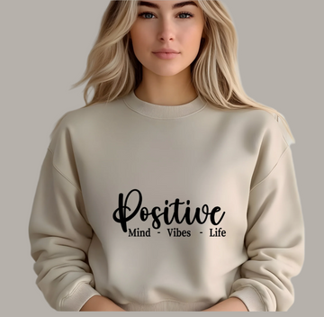 Positive Vibes Crewneck Sweatshirt – Trendy & Aesthetic Long Sleeve Pullover