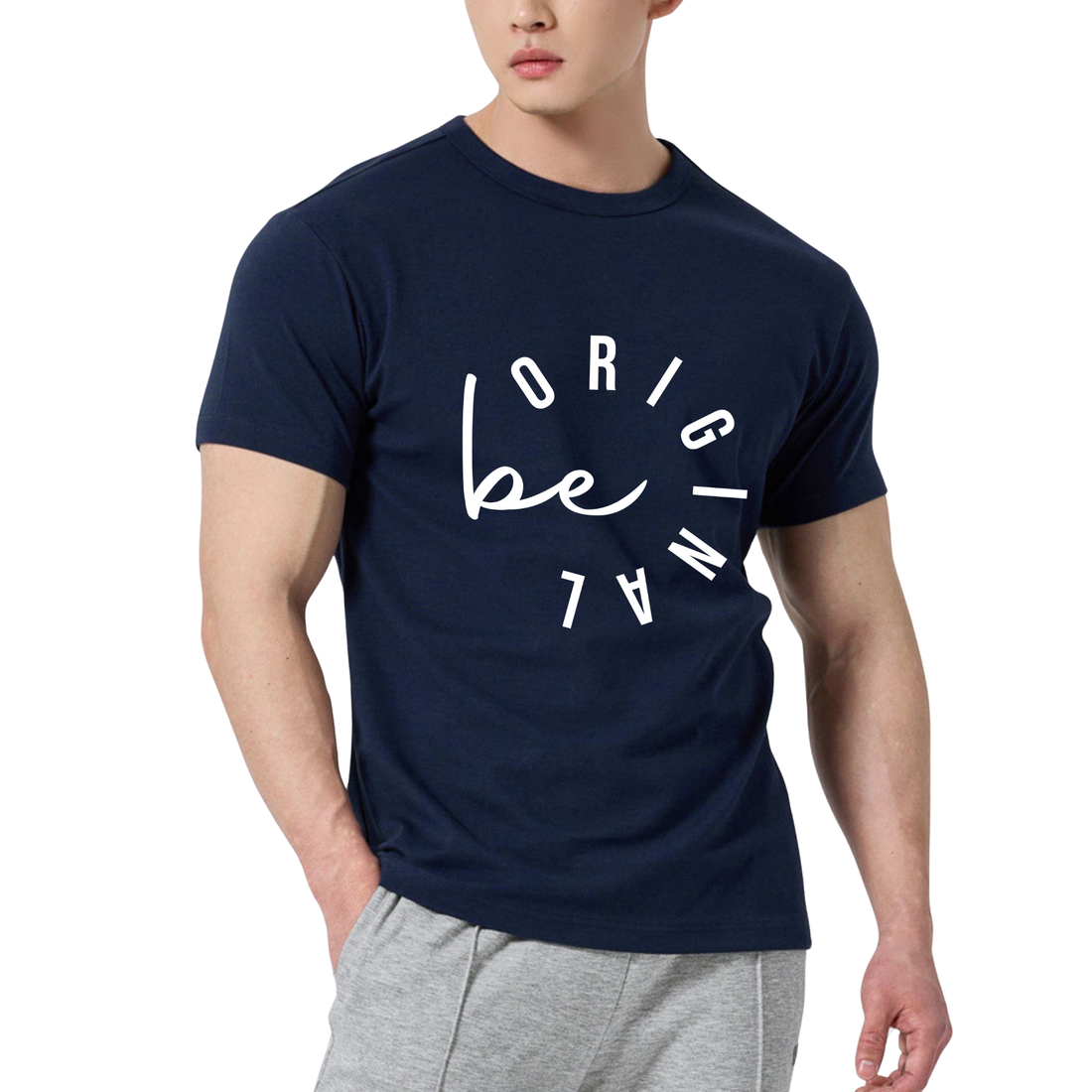 Men’s “Be Original” T-Shirt – Soft Cotton Tee in Black, White, Gray & Navy | Casual Graphic Shirt