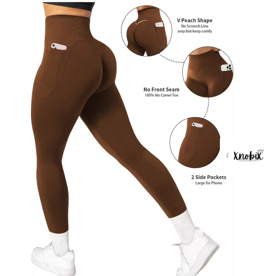 Seamless Legging Push up Mujer Tummy Control High Waisted Solid Color Yoga Pants With Pockets.