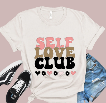 Self Love Club T-Shirt – Casual & Comfortable Loose Fit Tee for Women