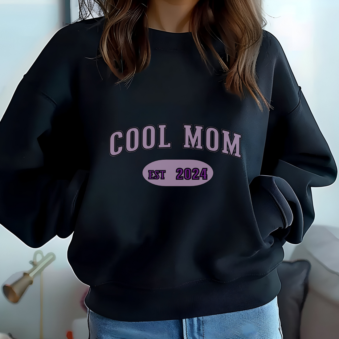 Women's Crew Neck Long Sleeve Tee – Stylish & Comfy Cool Mom Shirt
