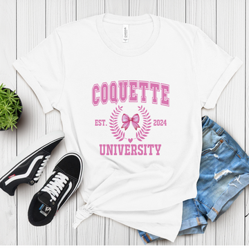 Coquette University T-Shirt | Trendy Women’s Graphic Tee for Casual Style
