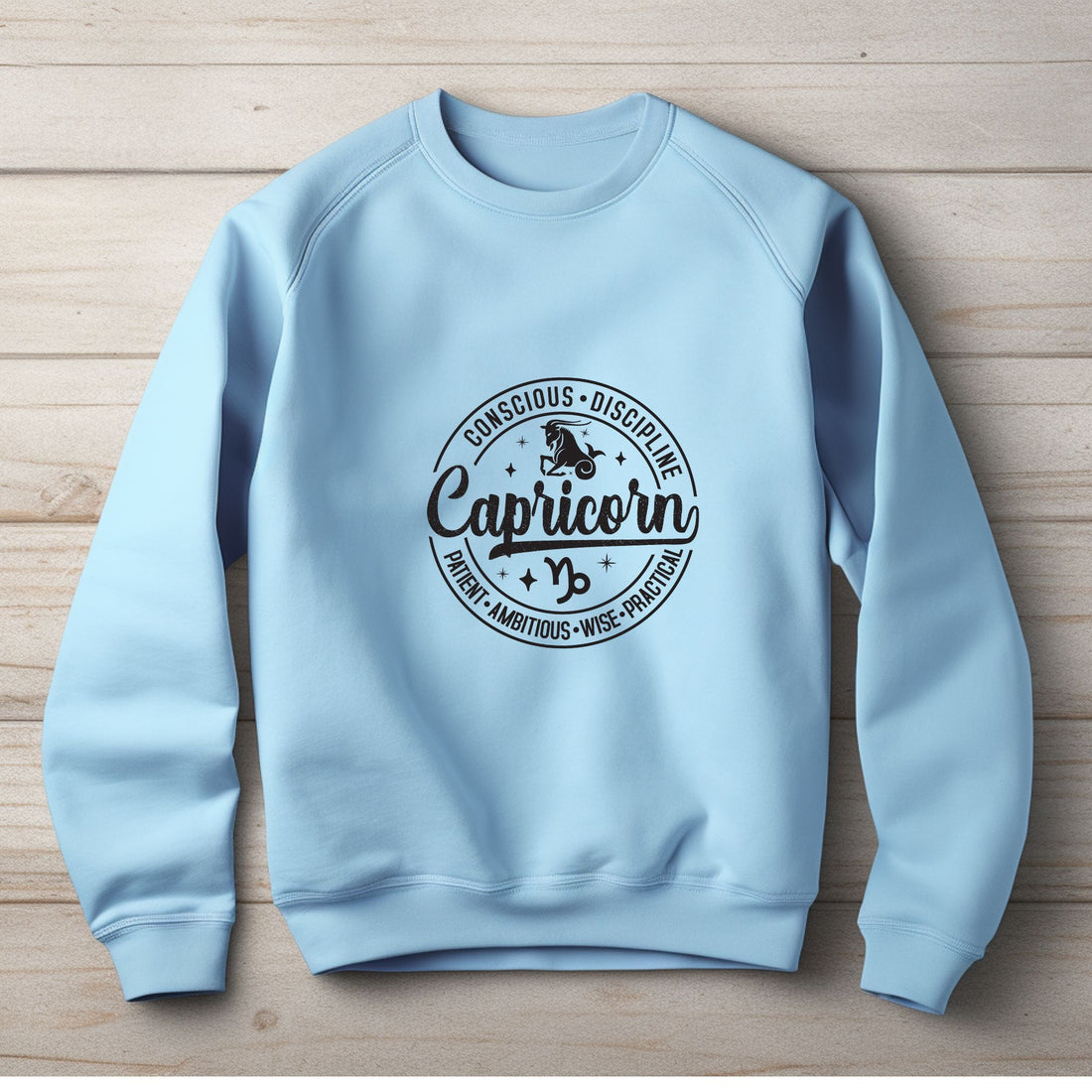 Elegant Capricorn sweater with astrology design