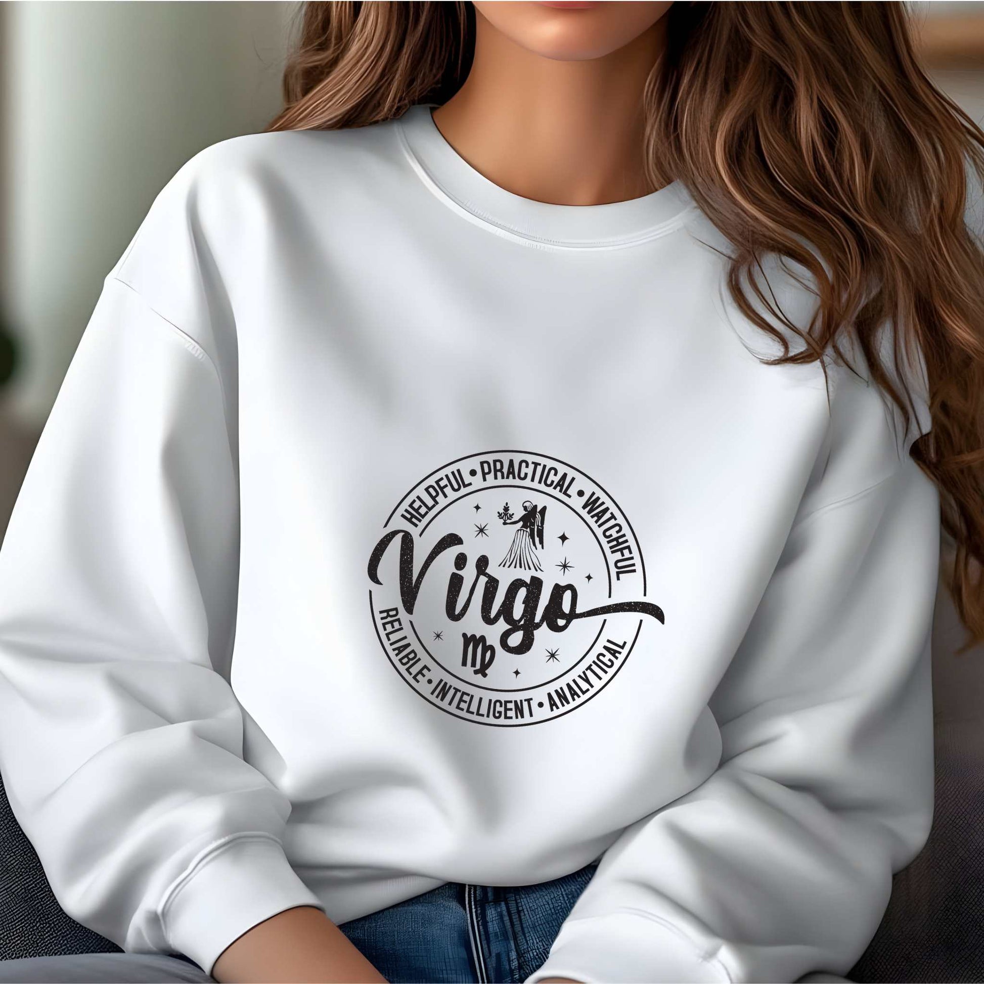 Trendy Virgo zodiac sweater in multiple colors