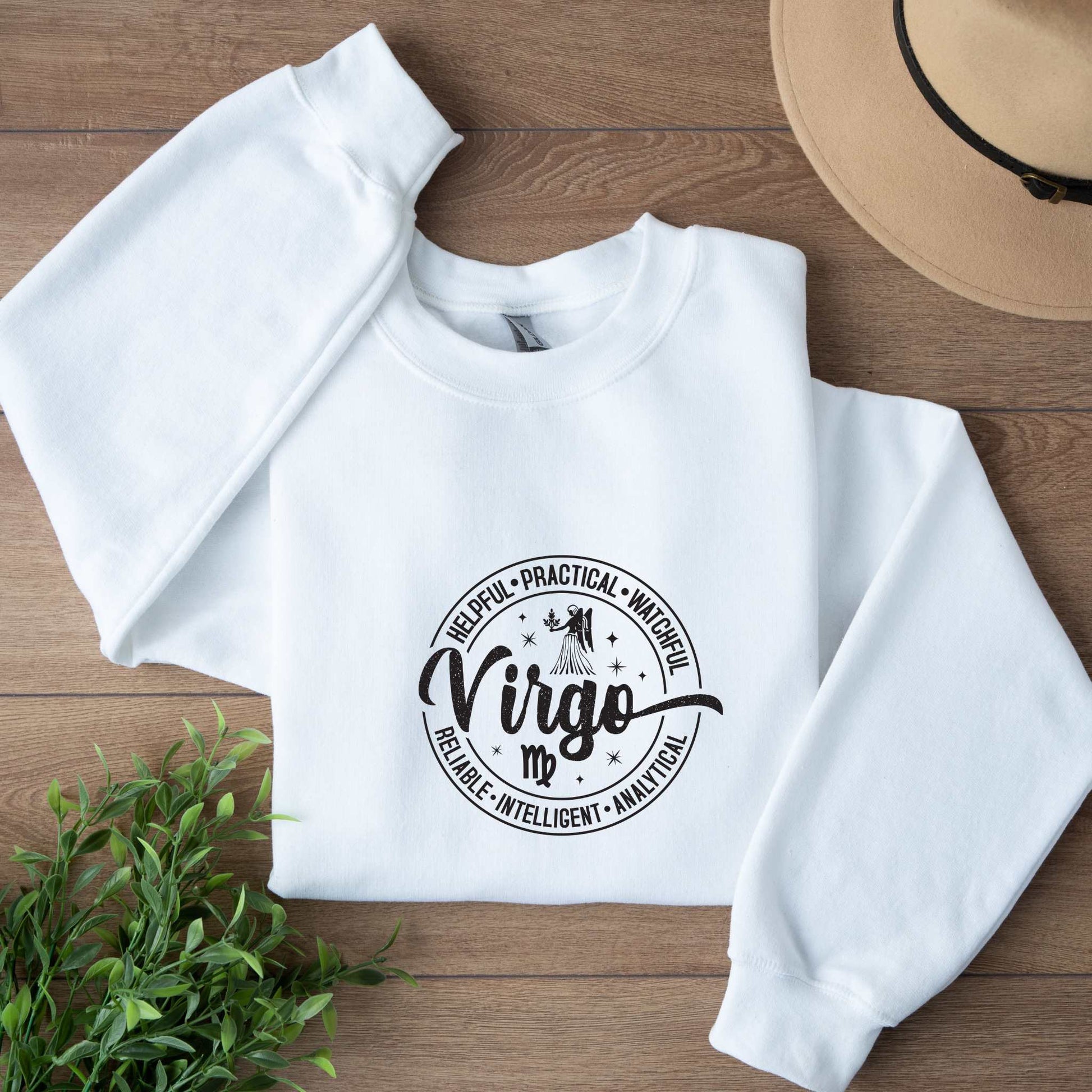 Elegant Virgo sweater with astrology design