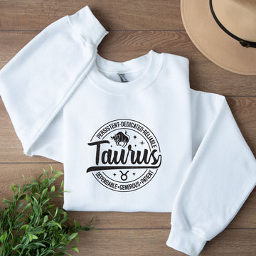 Soft Taurus sweater with zodiac design